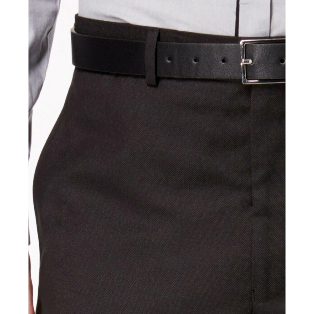 Marc New York Mens Modern-fit 2-Pc Suit 42L / 35Wx33L Black Solid Stretch E11163 - Picture 6 of 13